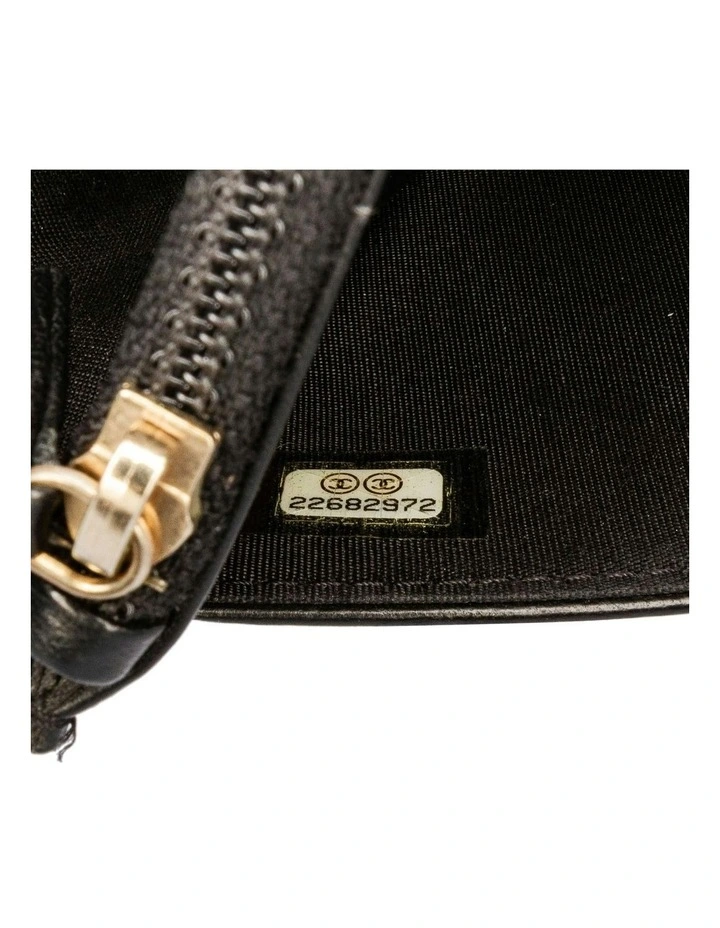 Quilted Lambskin Wallet On Chain with Woven Strap Pre-Loved image 5