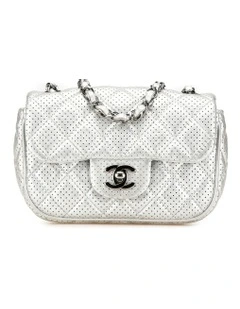 Mini Perforated Lambskin Crossbody Bag with Chain Strap and CC Turn-Lock Closure Pre-Loved