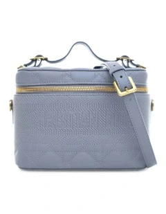 Quilted Lambskin Vanity Case with Top Handle and Detachable Strap Pre-Loved