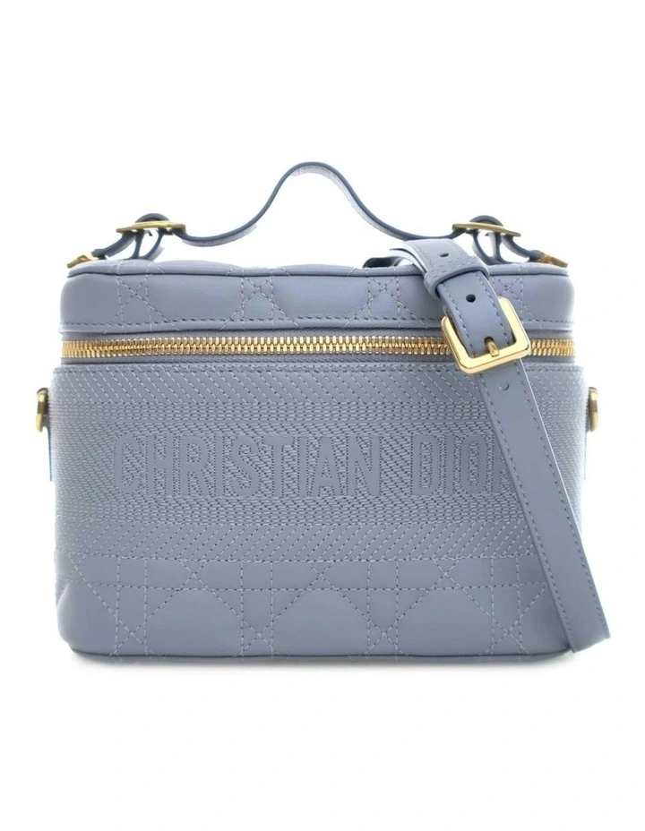 Quilted Lambskin Vanity Case with Top Handle and Detachable Strap Pre-Loved image 1