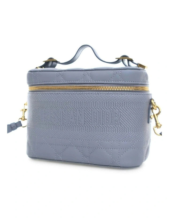 Quilted Lambskin Vanity Case with Top Handle and Detachable Strap Pre-Loved image 2