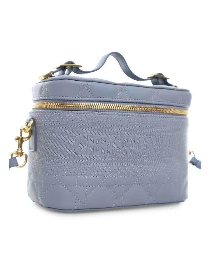 Quilted Lambskin Vanity Case with Top Handle and Detachable Strap Pre-Loved image 3
