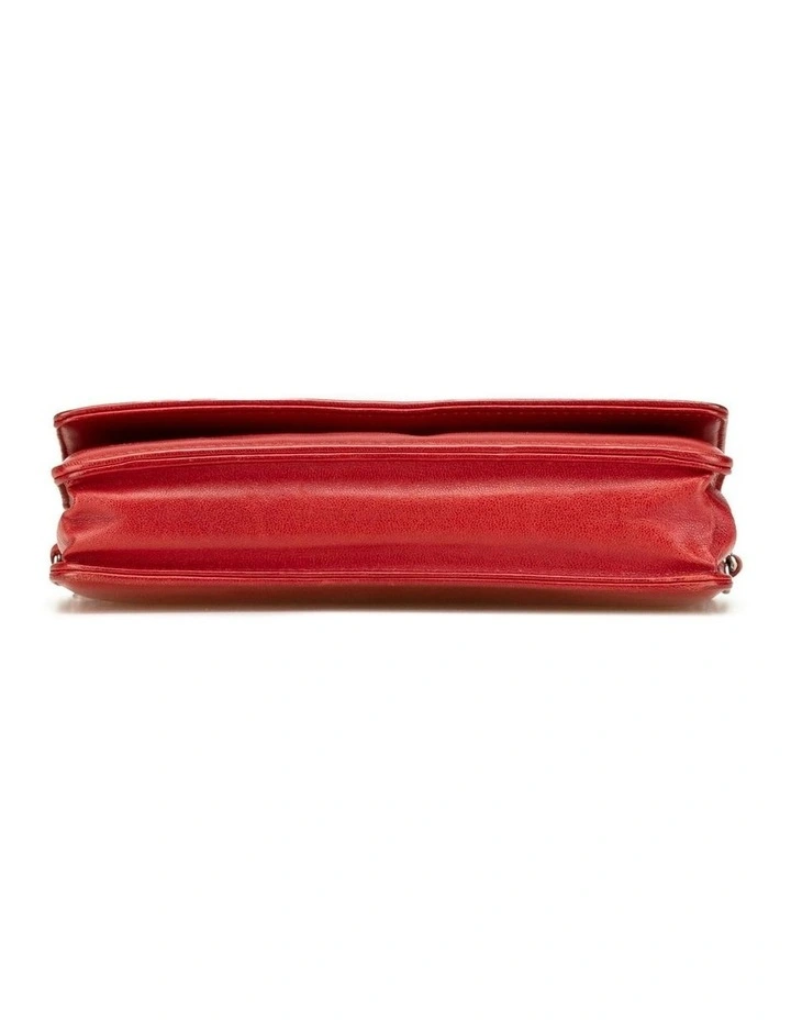 Calfskin Leather Wallet on Chain with Woven Chain Strap and Interior Compartments Pre-Loved image 3