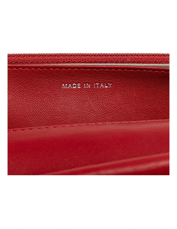 Calfskin Leather Wallet on Chain with Woven Chain Strap and Interior Compartments Pre-Loved image 6