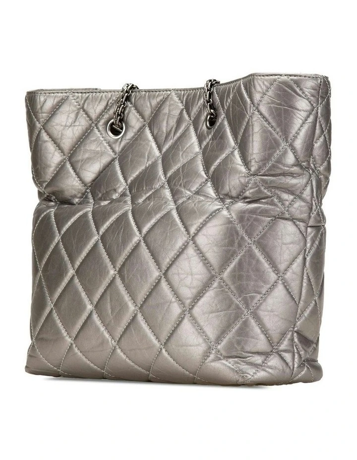 Quilted Aged Calfskin Leather Tote with Chain Straps Pre-Loved image 2
