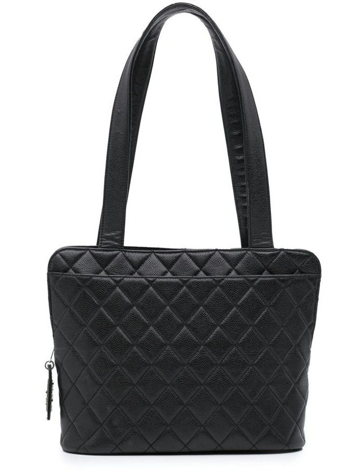 Quilted Leather Shoulder Bag with Zip Closure and Multiple Pockets Pre-Loved image 1