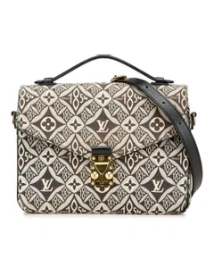 Pochette Metis Canvas Bag with Leather Strap and S-Lock Closure Pre-Loved