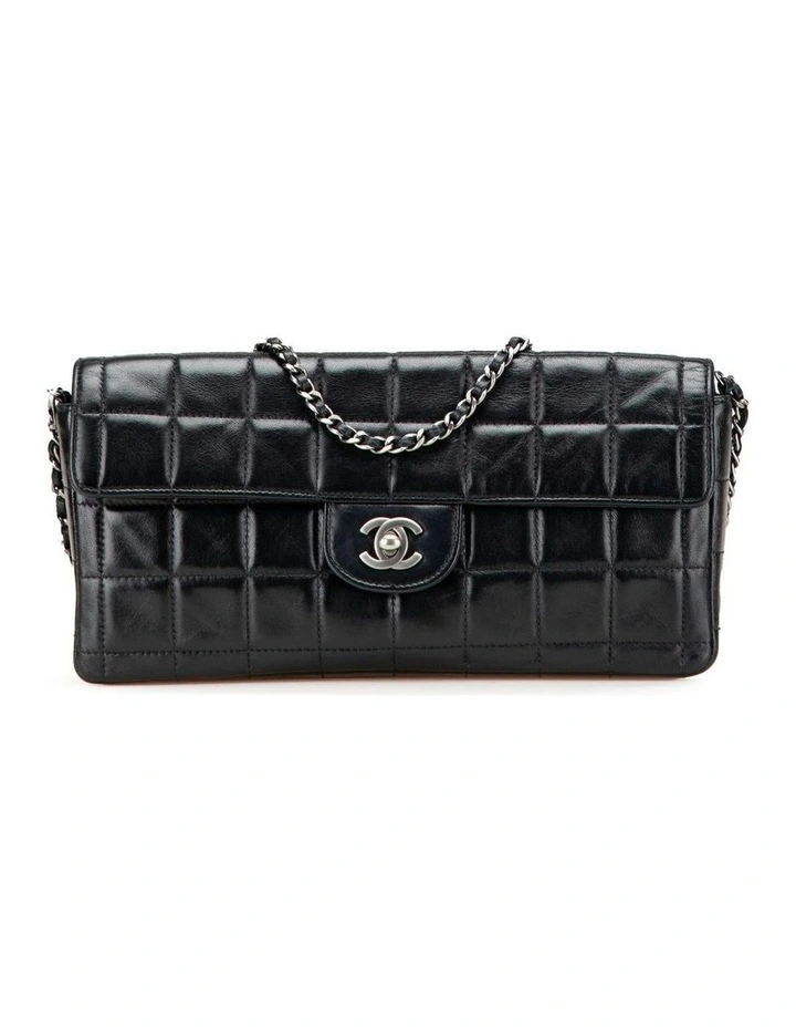 Chocolate Bar Flap Bag Leather Pre-Loved image 1