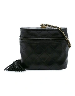 Quilted Lambskin Tassel Vanity Bag with Chain Strap Pre-Loved