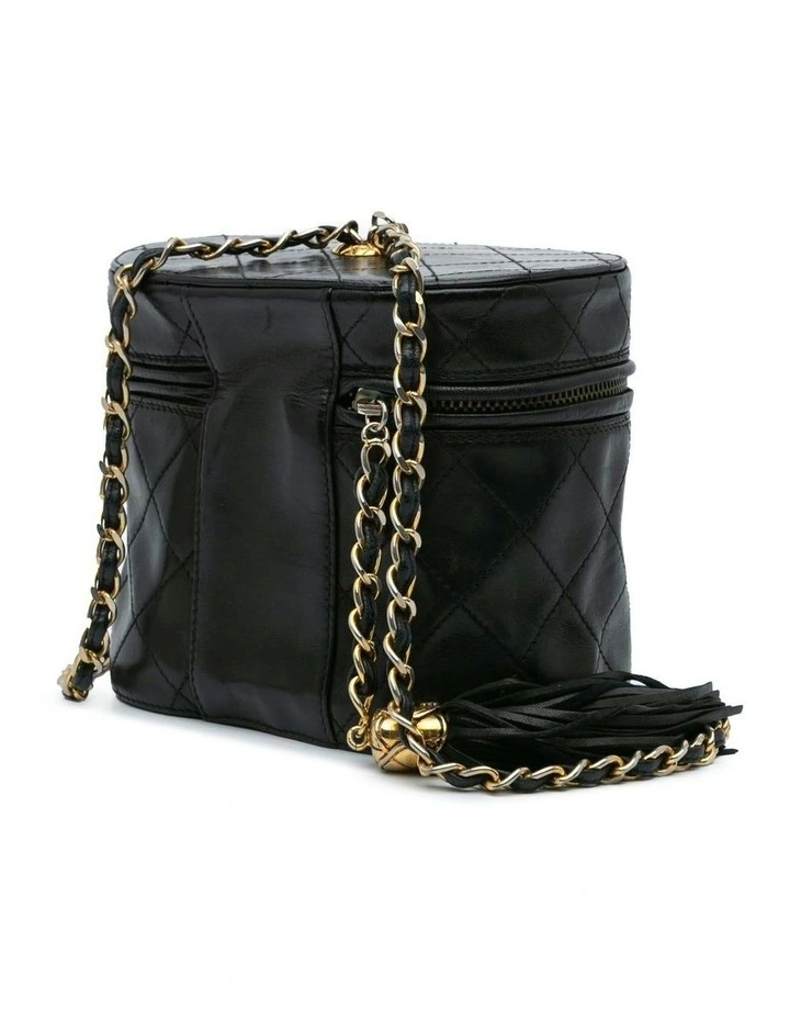 Quilted Lambskin Tassel Vanity Bag with Chain Strap Pre-Loved image 2