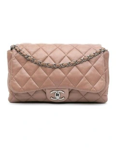 Quilted Lambskin Accordion Flap Bag with Chain Straps Pre-Loved
