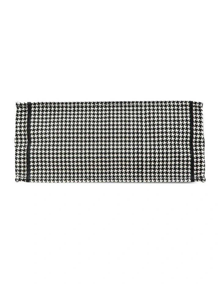 Embroidered Canvas Houndstooth Book Tote with Rolled Handles Pre-Loved image 3