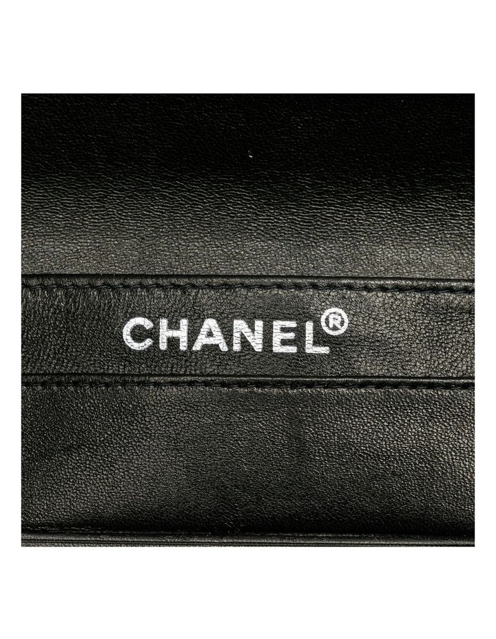 Quilted Patent Leather Clutch with Chain Strap and Lock Closure Pre-Loved image 5
