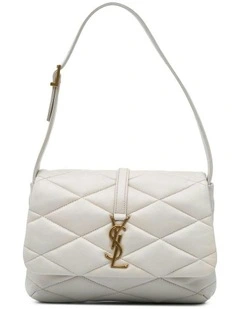 Quilted Lambskin Leather Shoulder Bag with Adjustable Strap and Magnetic Closure Pre-Loved
