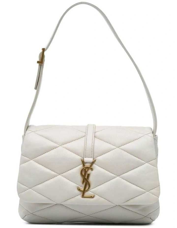 Quilted Lambskin Leather Shoulder Bag with Adjustable Strap and Magnetic Closure Pre-Loved image 1