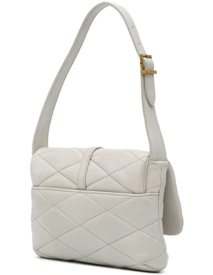 Quilted Lambskin Leather Shoulder Bag with Adjustable Strap and Magnetic Closure Pre-Loved image 2