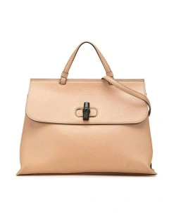 Bamboo Top Handle Bag Leather Pre-Loved