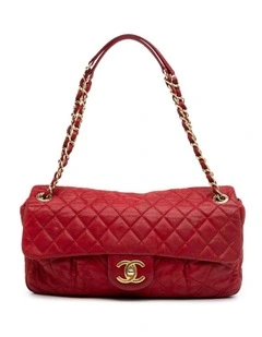 Quilted Lambskin Leather Shoulder Bag Pre-Loved