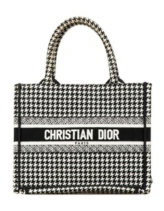 Book Tote Oblique Houndstooth Tote Pre-Loved