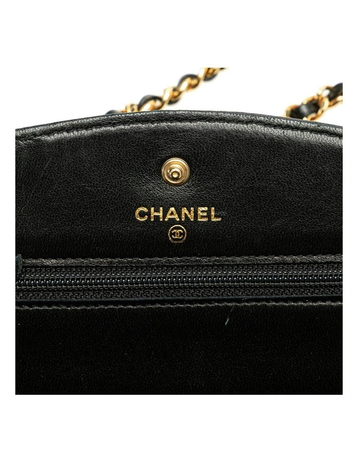 Caviar Leather Wallet on Chain with Woven Strap Pre-Loved image 6