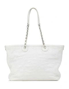 Quilted Leather Daily Shopping Tote with Chain Straps Pre-Loved