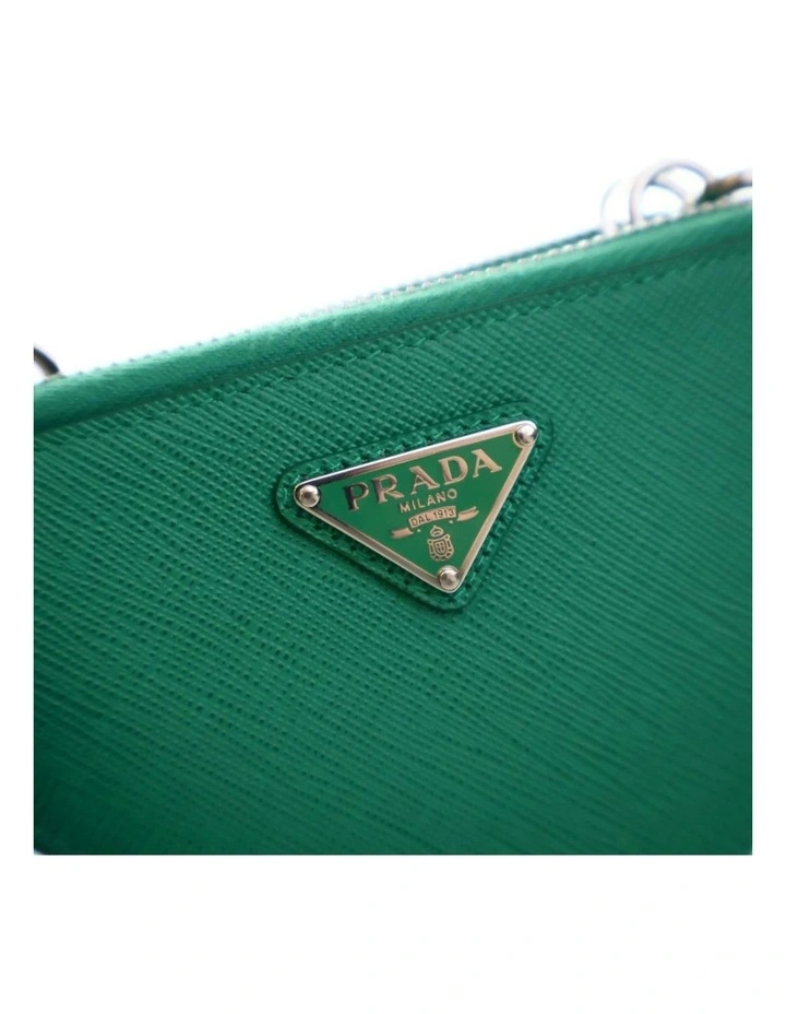 Mini Saffiano Leather Satchel with Detachable Chain Handle Pre-Loved image 5