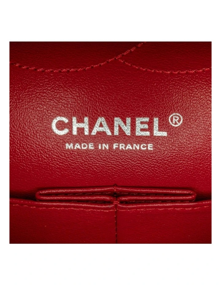 Chanel Classic Double Flap Shoulder Bag in Red Suede Pre-Loved image 7