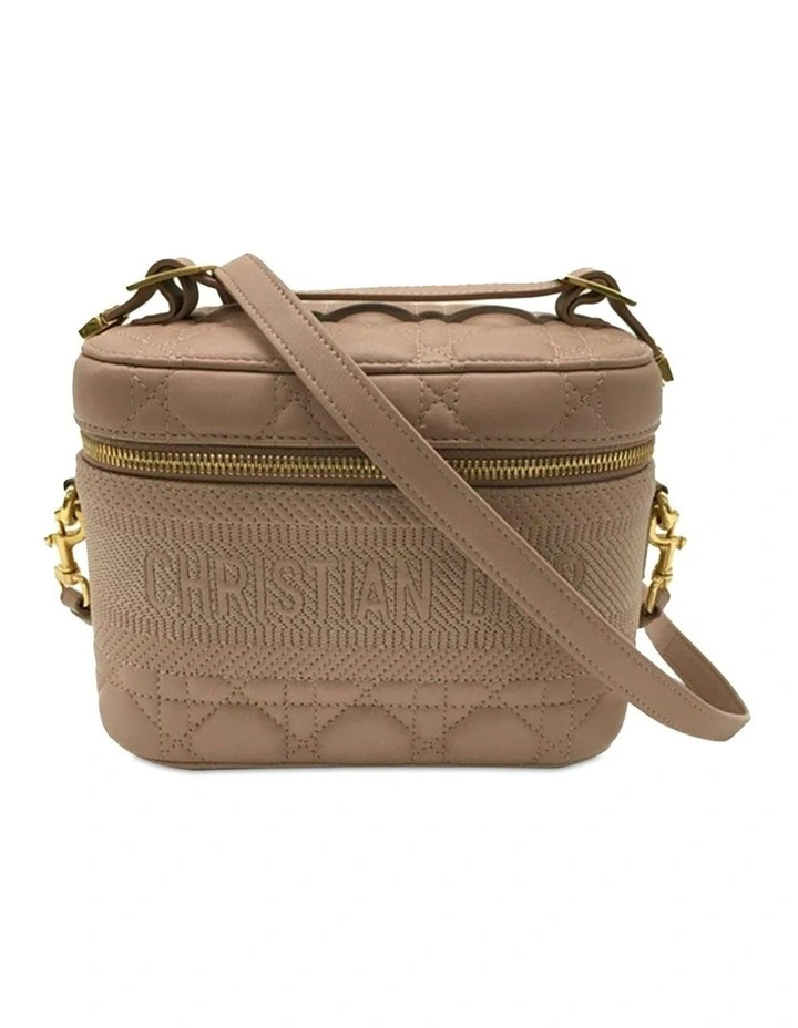 Elegant Quilted Vanity Case with Detachable Shoulder Strap Perfect for Travel and Daily Use Pre-Loved image 1