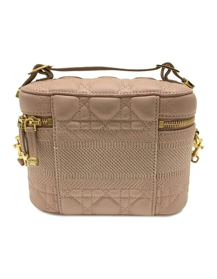Elegant Quilted Vanity Case with Detachable Shoulder Strap Perfect for Travel and Daily Use Pre-Loved image 3