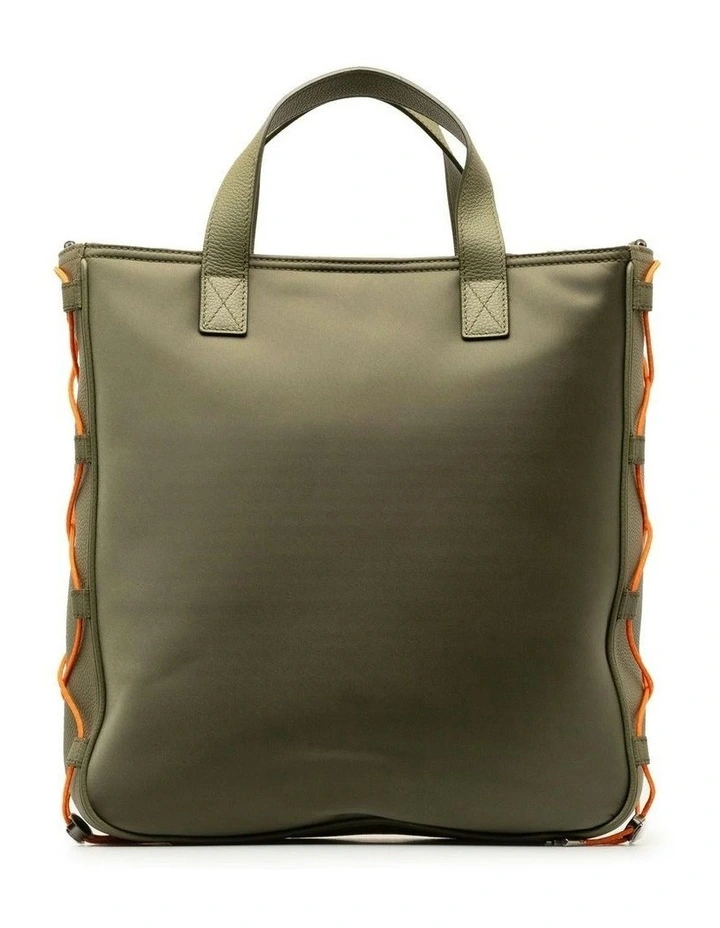 Nylon and Leather Saddle Tote Bag with Adjustable Straps Pre-Loved image 3