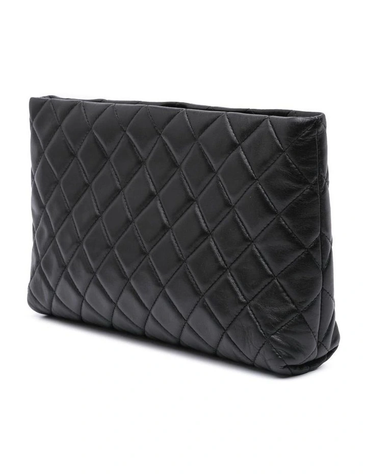 Quilted Lambskin Kiss Lock Clutch with Top Frame Pre-Loved image 2