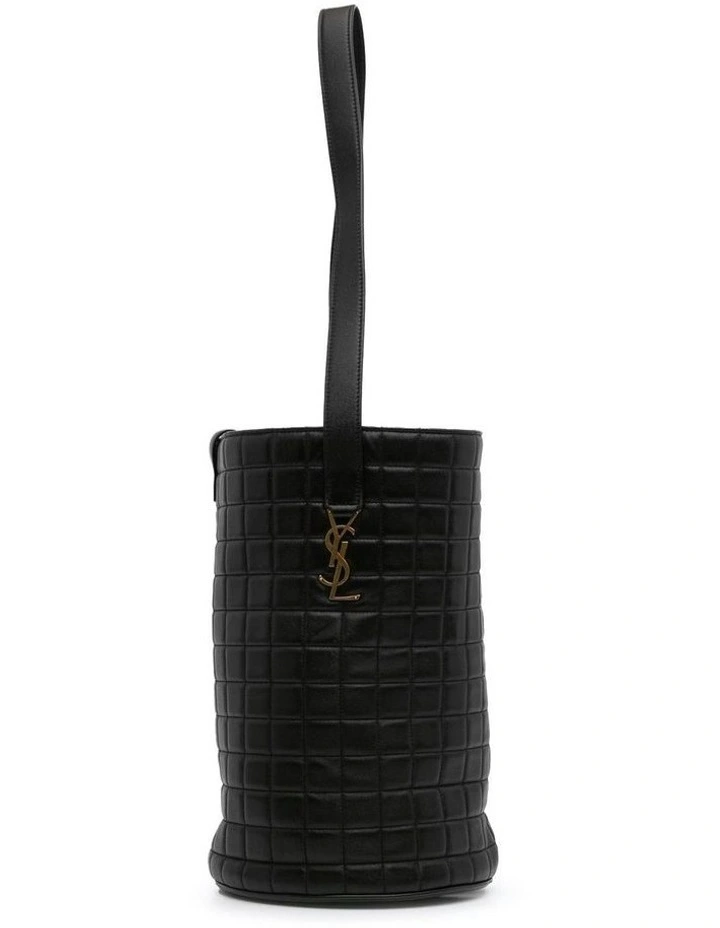 Medium Lambskin Quilted Bucket Bag with Interior Zip Pocket Pre-Loved image 1