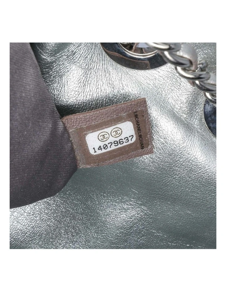 Quilted Metallic Distressed Lambskin Crystal Flap Crossbody Bag Pre-Loved image 6
