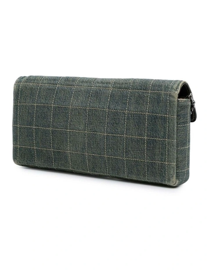 Checkered Denim Flap Bag Pre-Loved image 2