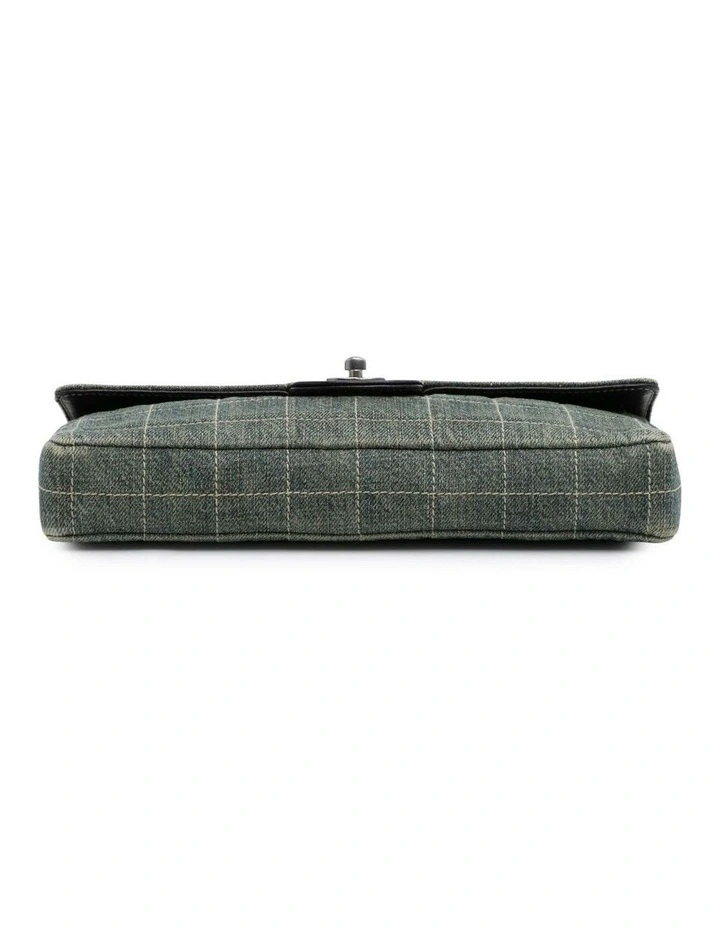 Checkered Denim Flap Bag Pre-Loved image 3