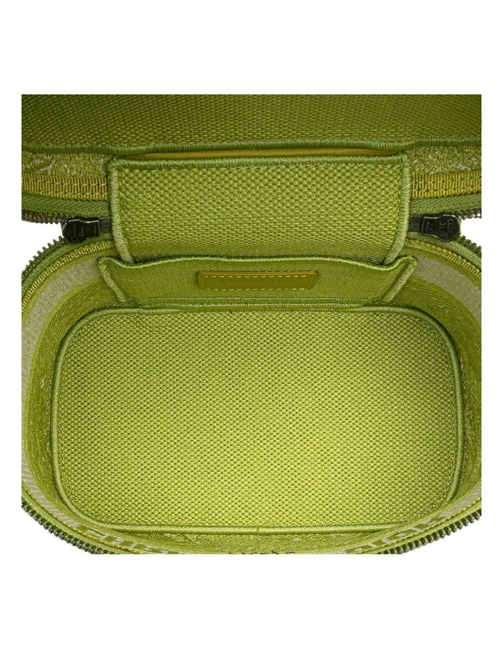 Canvas Embroidered Vanity Case with Detachable Strap Pre-Loved image 4