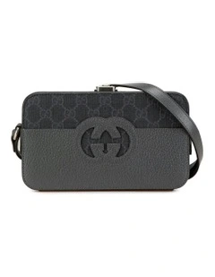 Cut Out Interlocking G Crossbody with Leather Accents Pre-Loved