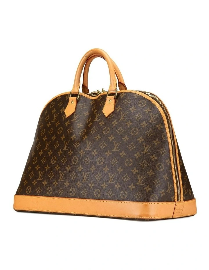 Monogram Canvas Alma Voyage Bag with Leather Trim and Top Zip Closure Pre-Loved image 2
