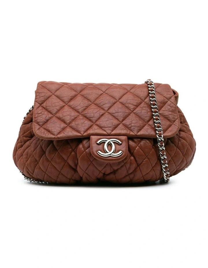 Large Quilted Lambskin Chain Around Flap Bag Pre-Loved image 1