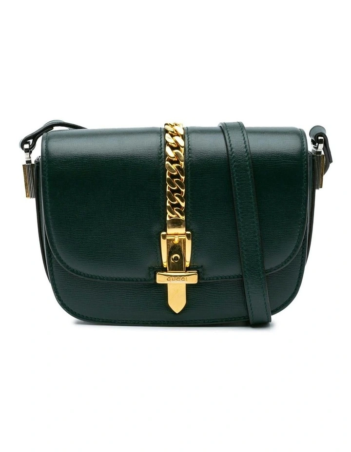 Mini Leather Crossbody Bag with Gold-Tone Chain Detail Pre-Loved image 1