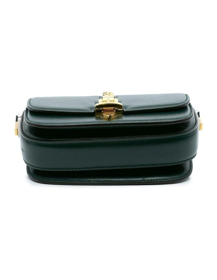 Mini Leather Crossbody Bag with Gold-Tone Chain Detail Pre-Loved image 3