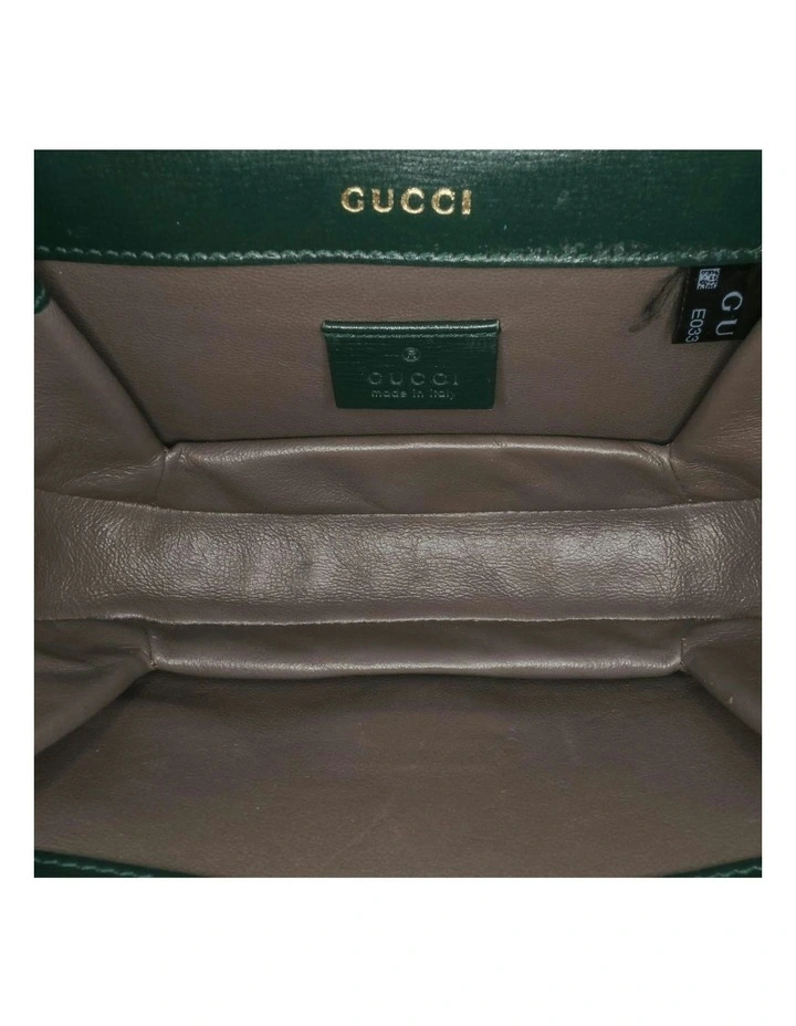 Mini Leather Crossbody Bag with Gold-Tone Chain Detail Pre-Loved image 4