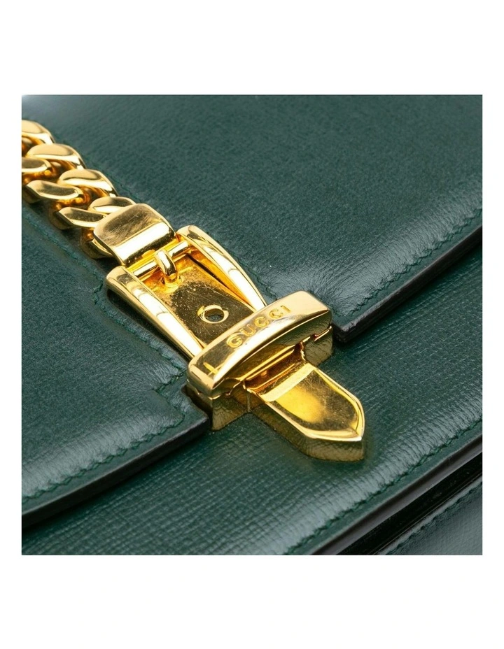 Mini Leather Crossbody Bag with Gold-Tone Chain Detail Pre-Loved image 6