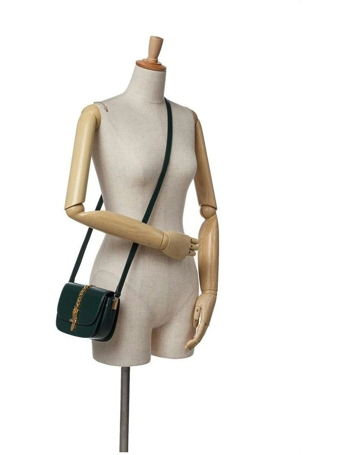 Mini Leather Crossbody Bag with Gold-Tone Chain Detail Pre-Loved image 7