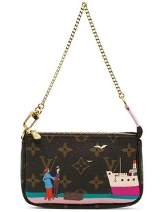 Monogram Transatlantic Mini Pochette with Chain Strap and Top Zip Closure Pre-Loved