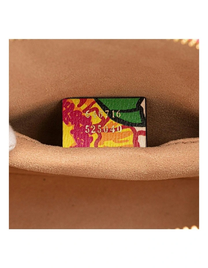 Mini Textured Calfskin Top Handle Bag with Horsebit Detailing Pre-Loved image 6