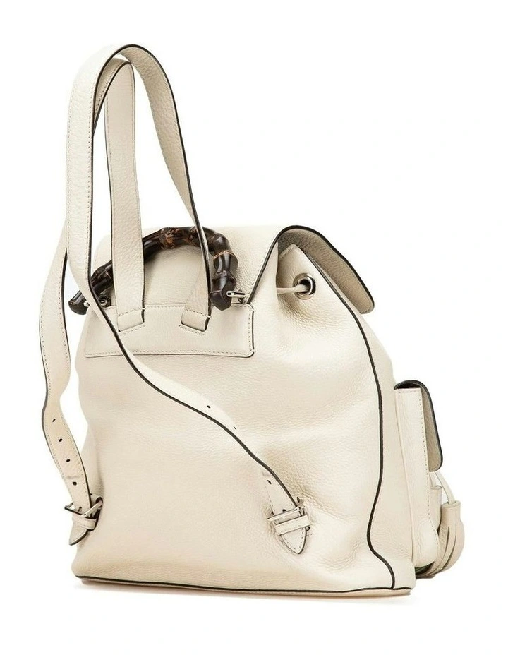 Leather Backpack with Bamboo Detail Pre-Loved image 2