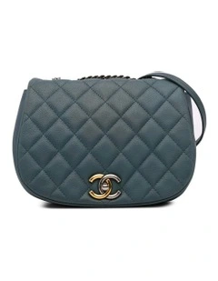 Small Quilted Leather Flap Bag with Chain Strap Pre-Loved