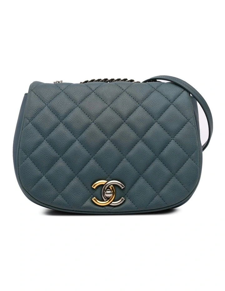 Small Quilted Leather Flap Bag with Chain Strap Pre-Loved image 1