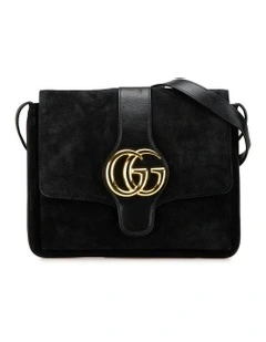 Suede Crossbody Bag with Calf Leather Trim Pre-Loved
